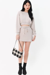 Cae Co-ord Pullover Top in Light Grey