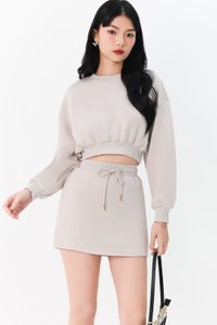 Cae Co-ord Pullover Top in Light Grey