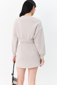 Cae Co-ord Pullover Top in Light Grey