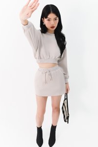 Cae Co-ord Pullover Top in Light Grey