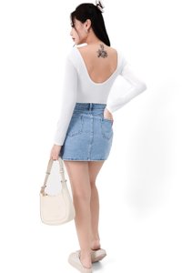 Daye Denim Skorts in Light Wash