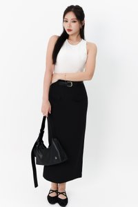 DEFECT | Bran Belted Midaxi Skirt in Black in XS / S