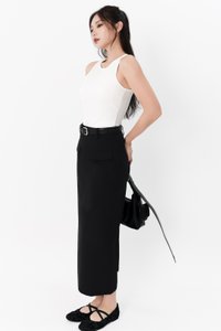 DEFECT | Bran Belted Midaxi Skirt in Black in XS / S