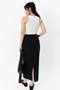 DEFECT | Bran Belted Midaxi Skirt in Black in XS / S