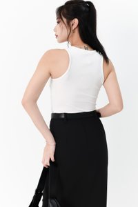 Ber Basic Racer Padded Tank in White Ber Basic Racer Padded Tank in White