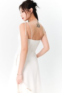 Tenya Tie Bustier Midaxi Dress in White