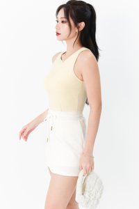Ber Basic Racer Padded Tank in Cream Yellow