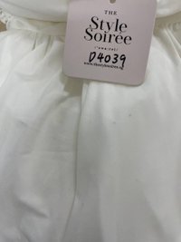 DEFECT | Marissa Mesh Tie Romper Dress in White in L 