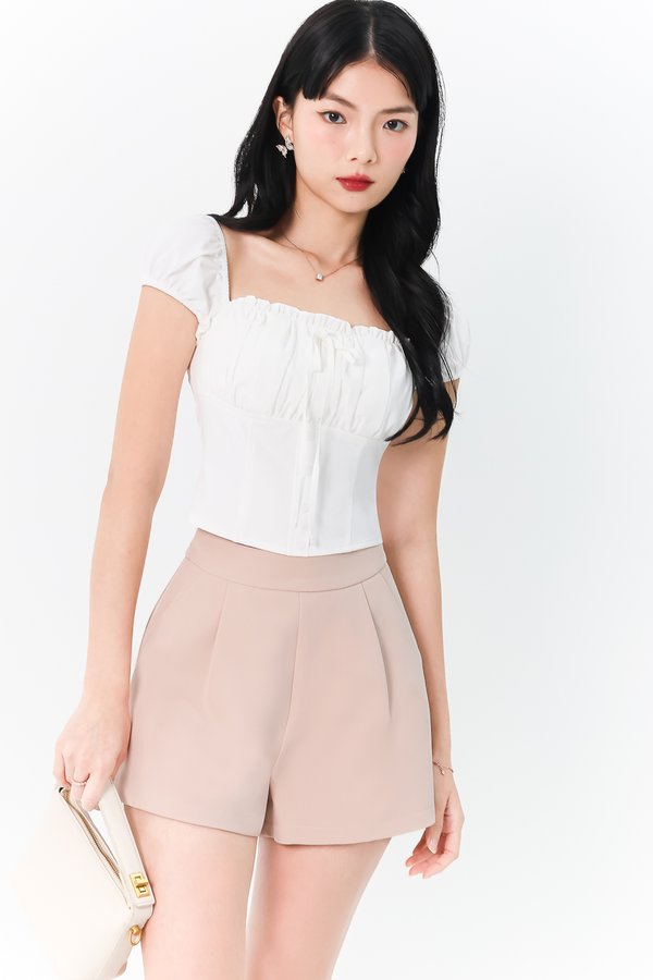 Heather High Waist Shorts in Nude Blush