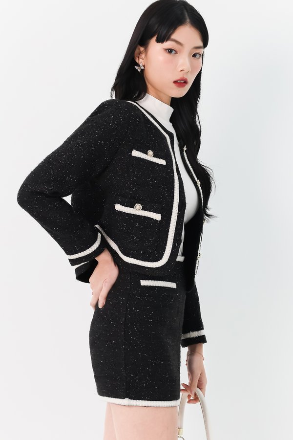 DEFECT | Tabina Tweed Co-ord Jacket in Black in M