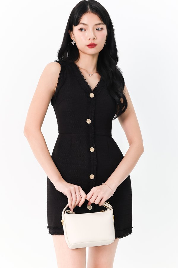 DEFECT | Tina Tweed Dress in Black in M