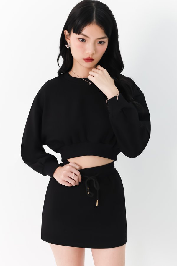 Cae Co-ord Pullover Top in Black