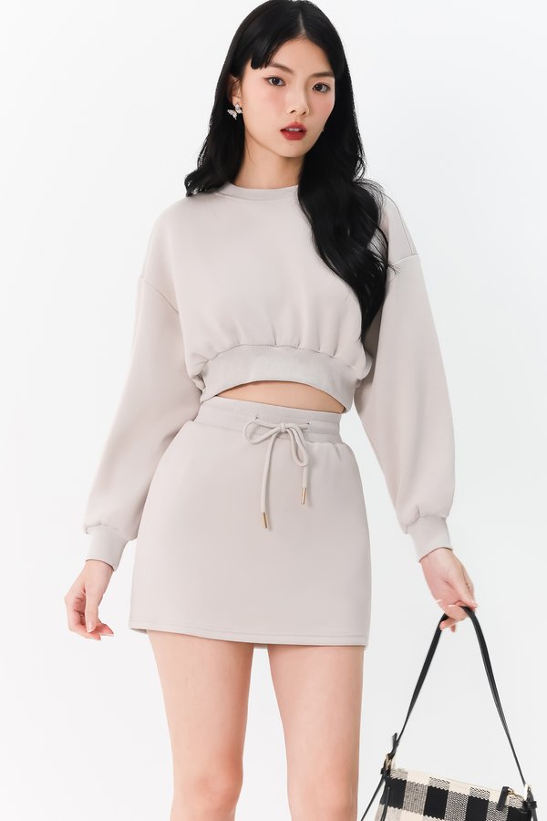 Cae Co-ord Pullover Top in Light Grey