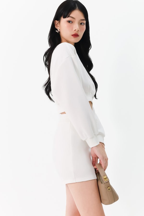 DEFECT | Cae Co-ord Pullover Top in White in XL