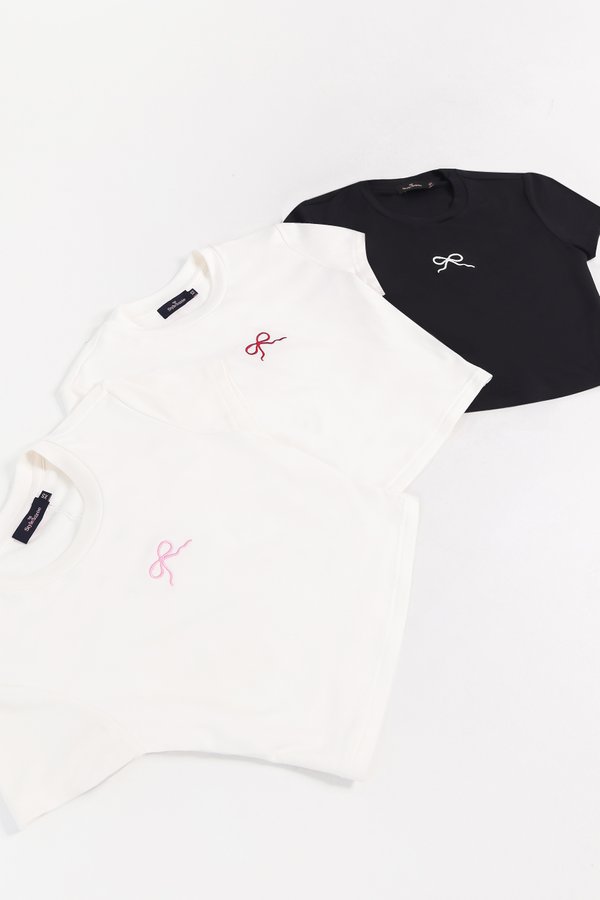 TIKTOK EXCLUSIVE | Raye Ribbon Embroidery Padded Tee ( Bundle of 3 ) 