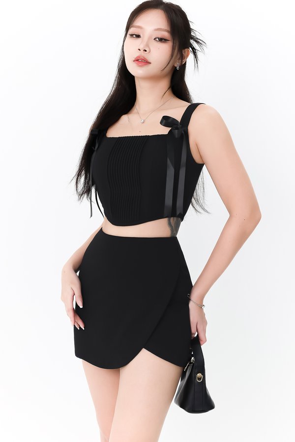 Calista Co-ord Overlap Skorts in Black