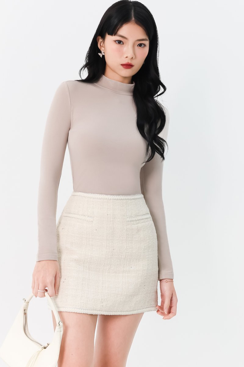 Tabina Tweed Co-ord Skorts in Cream White