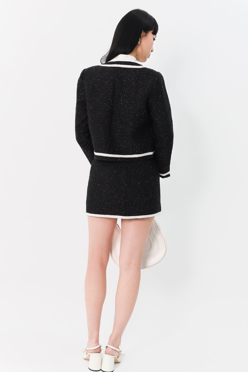 Tabina Tweed Co-ord Jacket in Black