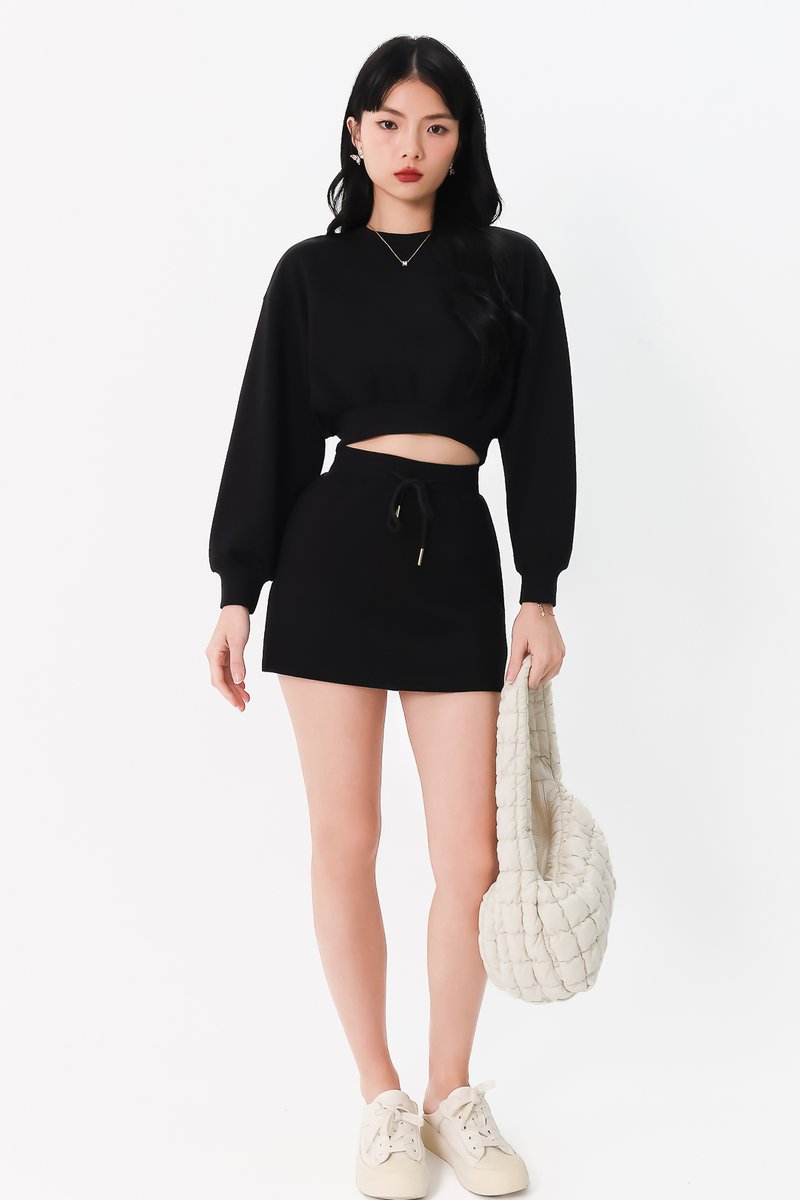 Cae Co-ord Drawstring Skorts in Black