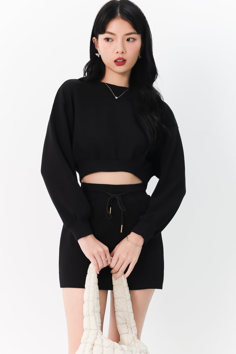 Cae Co-ord Pullover Top in Black