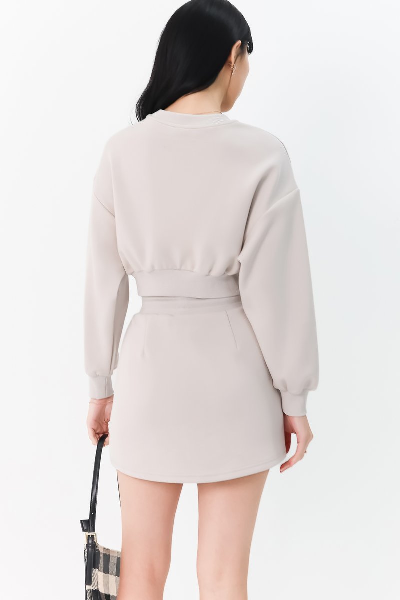 DEFECT | Cae Co-ord Pullover Top in Light Grey in XS