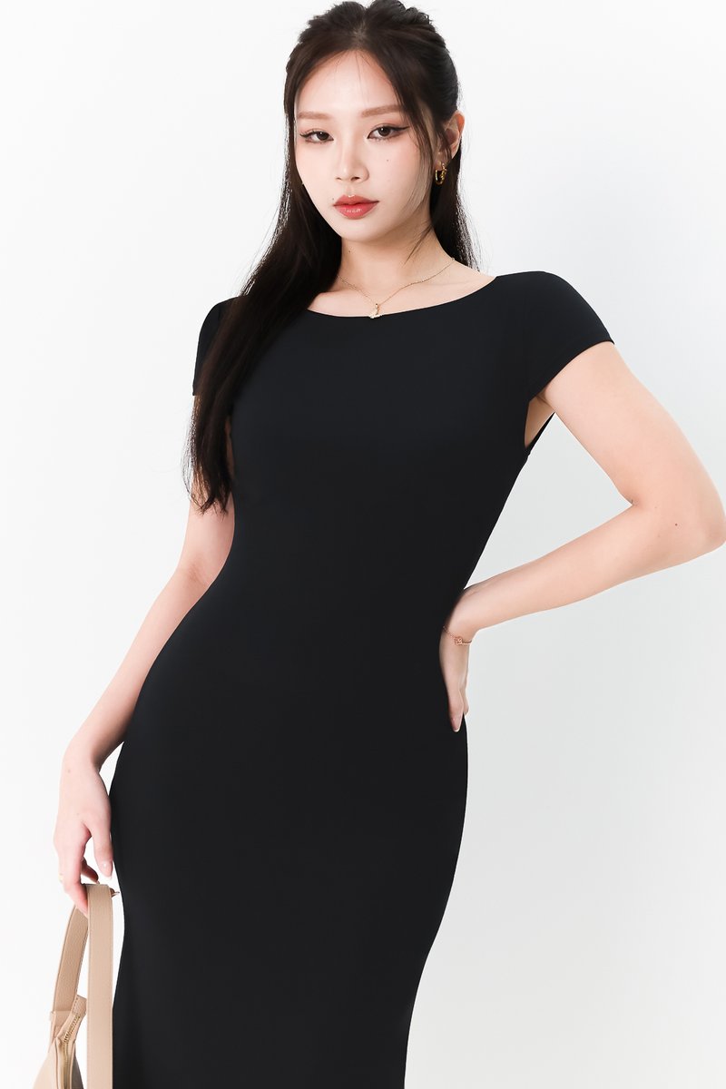 Teni Tee Midaxi Dress in Black