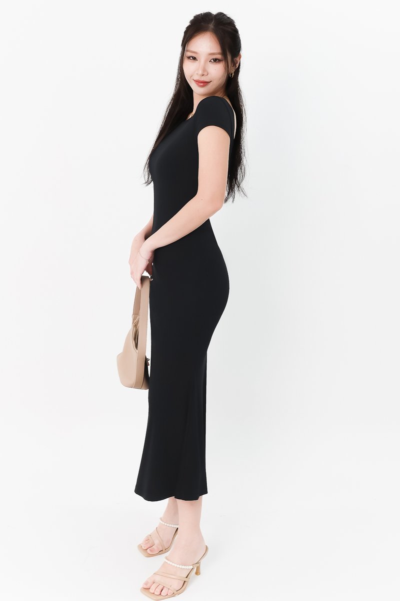 Teni Tee Midaxi Dress in Black
