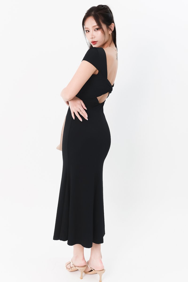 Teni Tee Midaxi Dress in Black