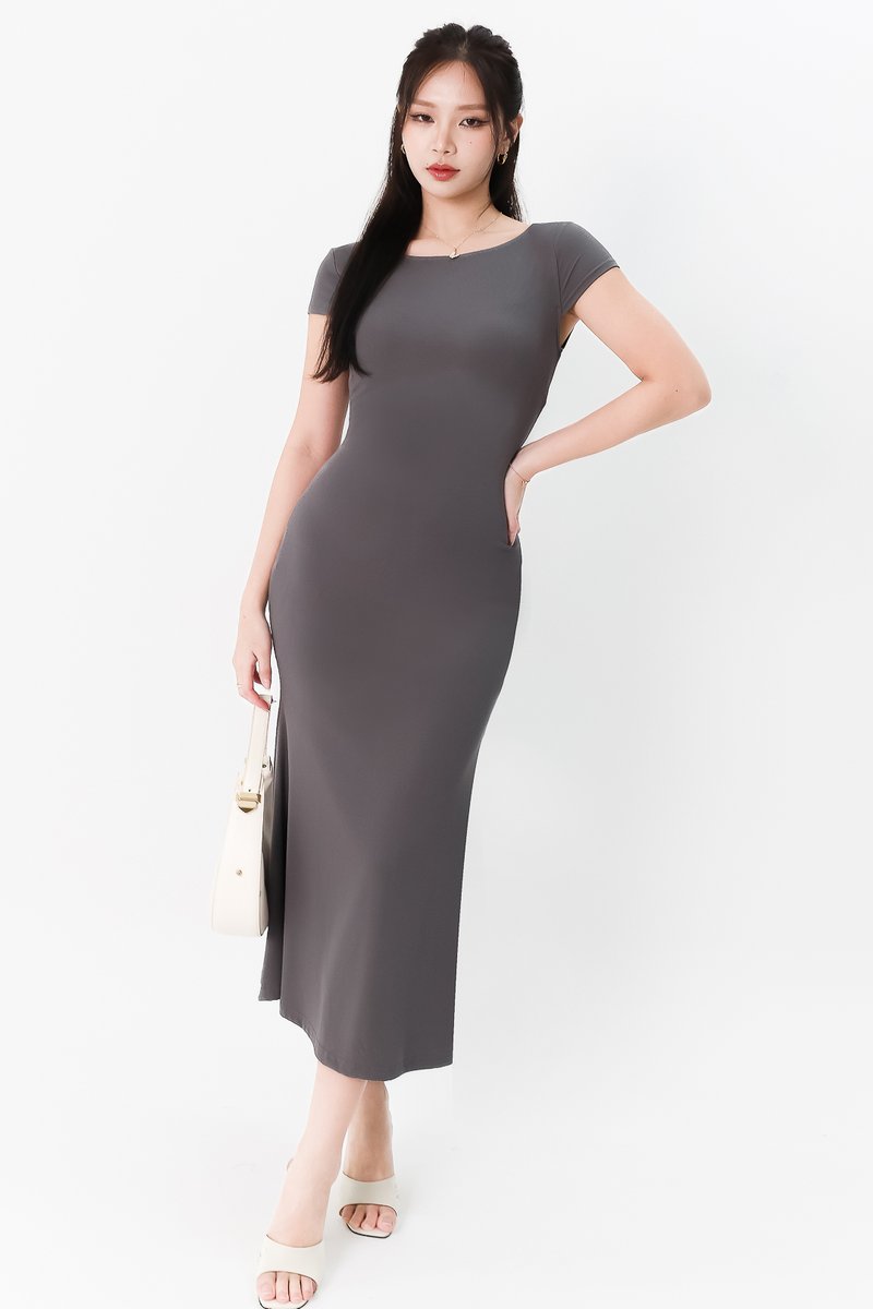 DEFECT | Teni Tee Midaxi Dress in Grey in XXS