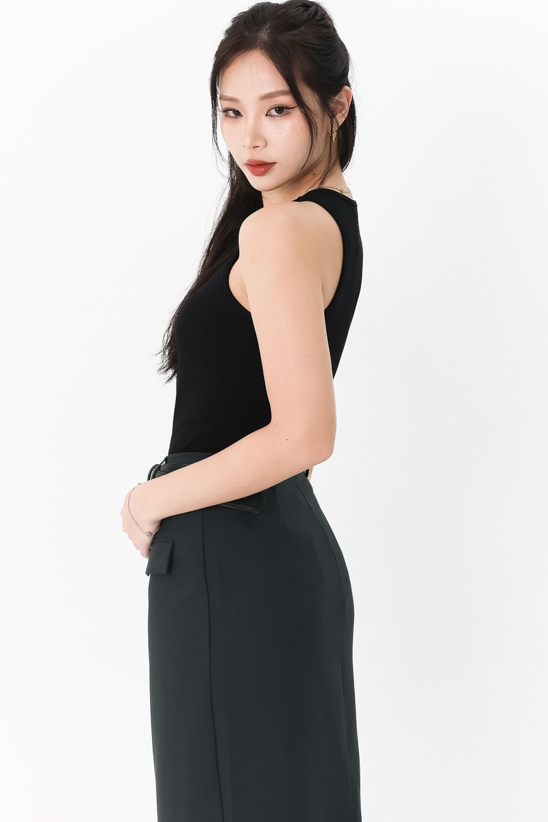Ber Basic Racer Padded Tank in Black Ber Basic Racer Padded Tank in Black