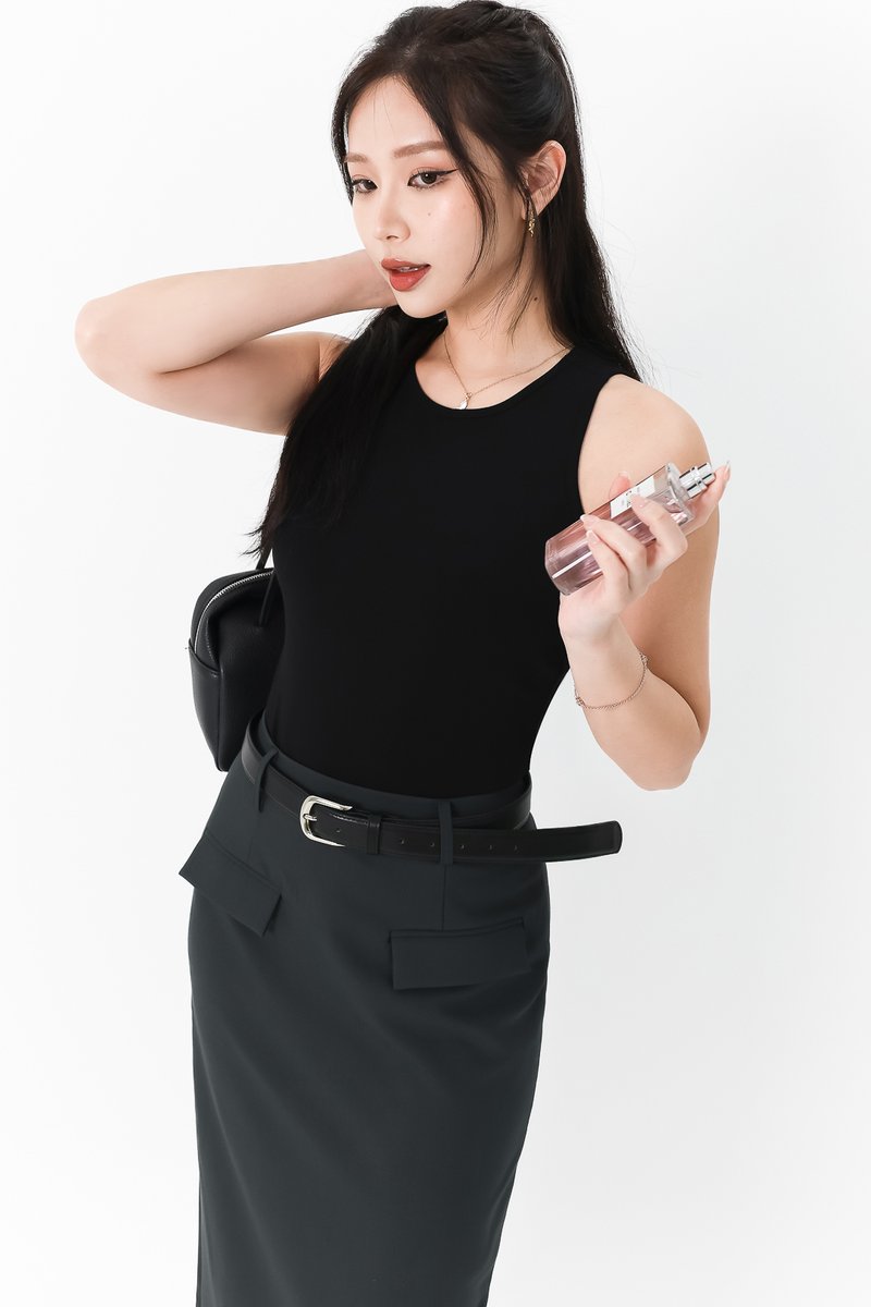 Ber Basic Racer Padded Tank in Black Ber Basic Racer Padded Tank in Black