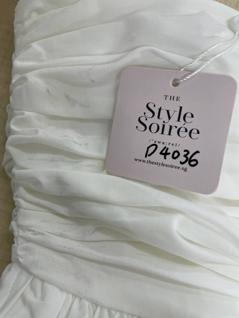 DEFECT | Marissa Mesh Tie Romper Dress in White in M 