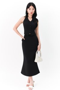 Carel Co-ord Vest Padded Set in Black 