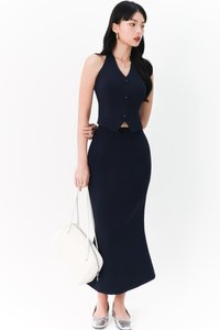 Carel Co-ord Vest Padded Set in Midnight