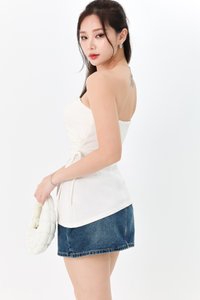 DEFECT | Bailey Padded Tube Top in White in XS, S, XL DEFECT | Bailey Padded Tube Top in White in XS, S, XL
