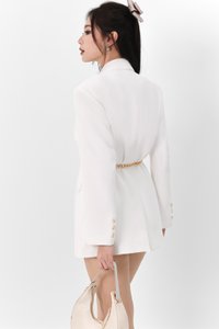 DEFECT | Catarina Co-ord Belted Blazer in White in S DEFECT | Catarina Co-ord Belted Blazer in White in S