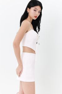 DEFECT | Caroline Co-ord Ribbon Top in White in XL