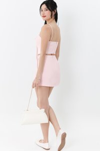 DEFECT | Caroline Co-ord Ribbon Top in Pastel Pink in M