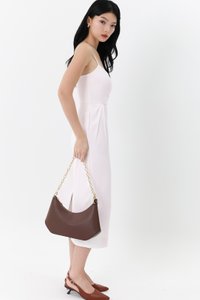 DEFECT | Prestine Pleat Midi Dress in White in XXS DEFECT | Prestine Pleat Midi Dress in White in XXS