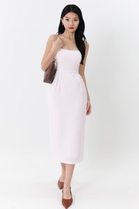 DEFECT | Prestine Pleat Midi Dress in White in XXS DEFECT | Prestine Pleat Midi Dress in White in XXS