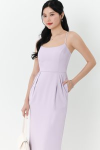 Prestine Pleat Midi Dress in Lilac Prestine Pleat Midi Dress in Lilac