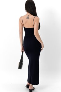 Pearlynn Padded Ruched Midi V2 in Midnight Pearlynn Padded Ruched Midi V2 in Midnight