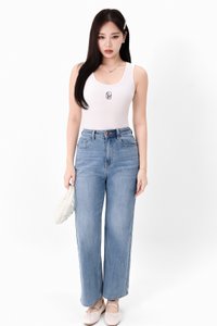 TSS Embroidery Tank in White TSS Embroidery Tank in White