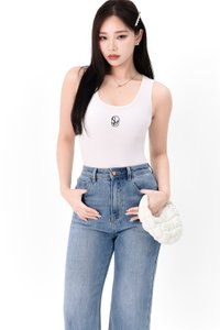 TSS Embroidery Tank in White TSS Embroidery Tank in White