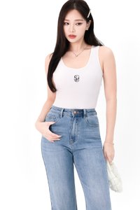 TSS Embroidery Tank in White TSS Embroidery Tank in White