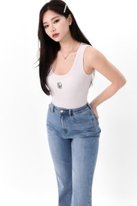 TSS Embroidery Tank in White TSS Embroidery Tank in White