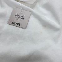 DEFECT | Rianne Ruched Midi Dress in White in XS DEFECT | Rianne Ruched Midi Dress in White in XS