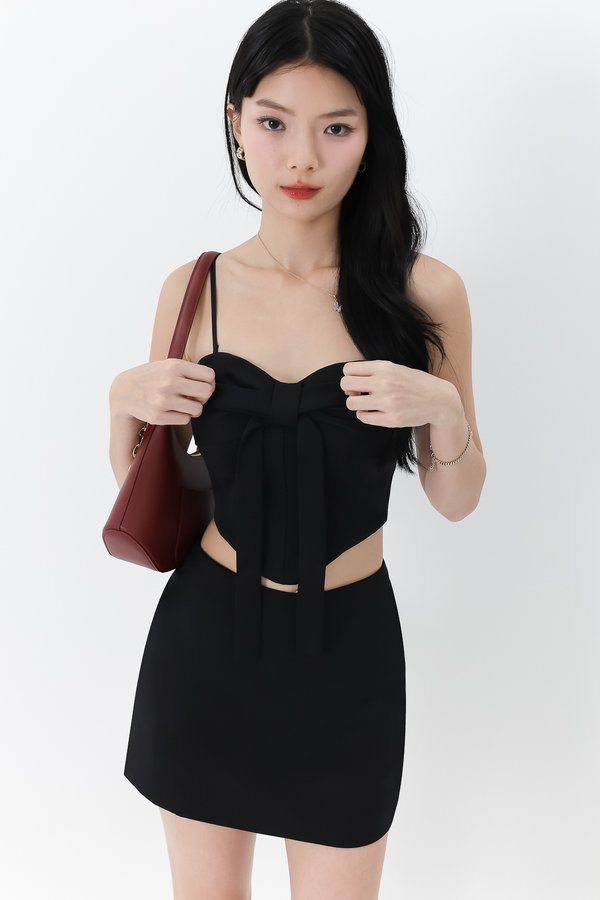 Caroline Co-ord Ribbon Set in Black