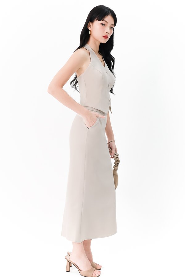 DEFECT | Carel Co-ord Mermaid Skirt in Nude Grey in M