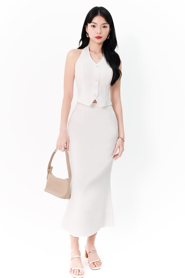 Carel Co-ord Mermaid Skirt in White